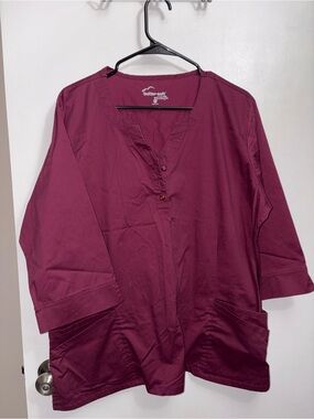 Uniform Advantage Women’s Burgundy Scrub Top